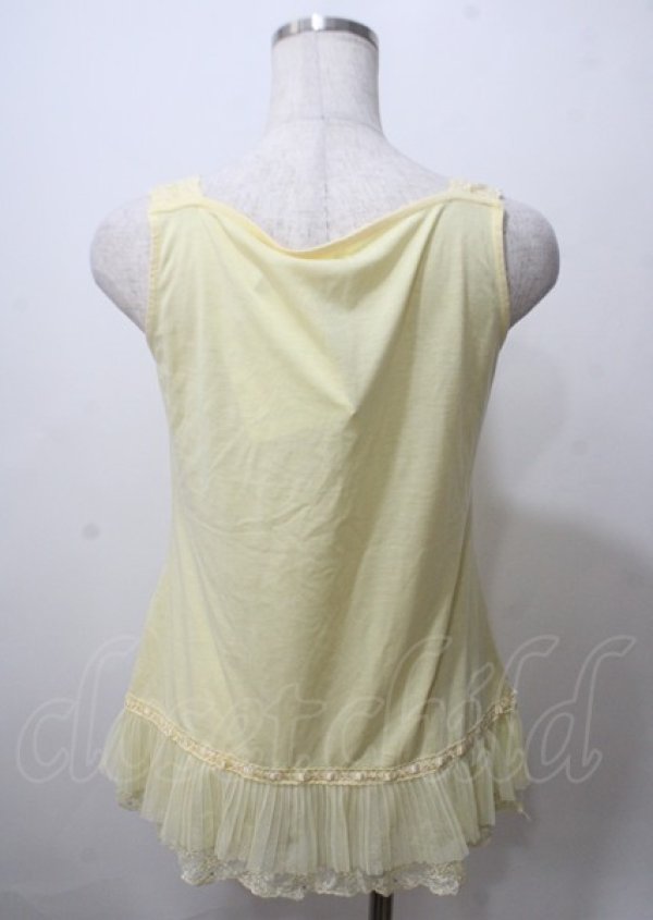 画像2: axes femme / 裾チュールレースタンク M イエロー Y-25-07-12-040-AX-TO-SZ-ZY (2)