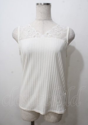 画像: axes femme / レースビジュータンクトップ  白 Y-25-07-12-041-AX-TO-SZ-ZY