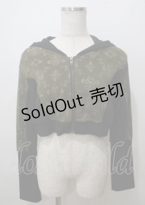 画像: STEAM / オーナメントクロップドパーカー  グリーン×黒 Y-25-07-12-053-HN-TO-SZ-ZT0725