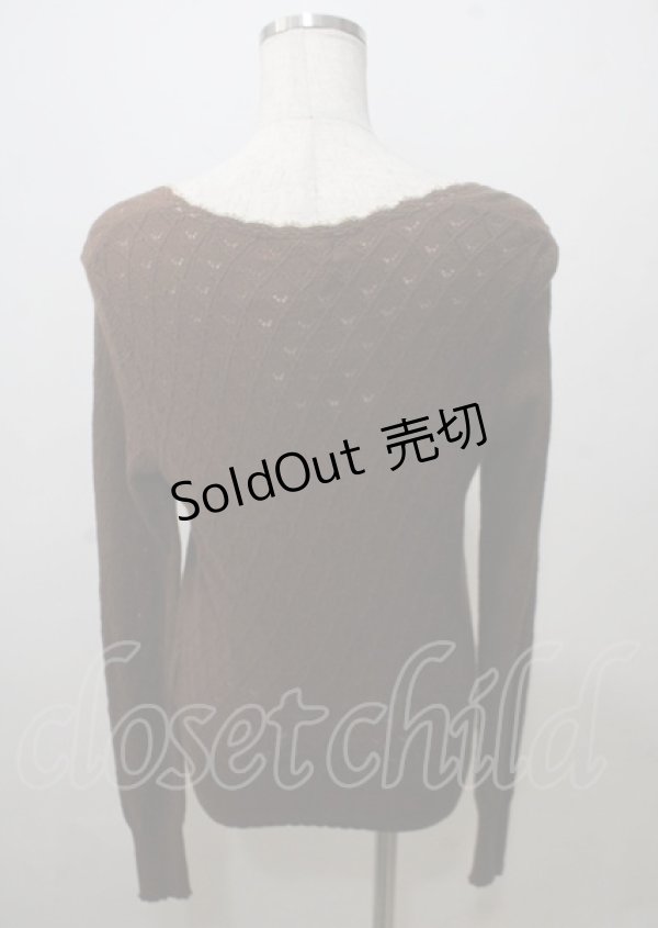 画像2: Emily Temple cute / 透かし編みカーディガン  ブラウン Y-25-07-12-054-ET-TO-SZ-ZT457 (2)