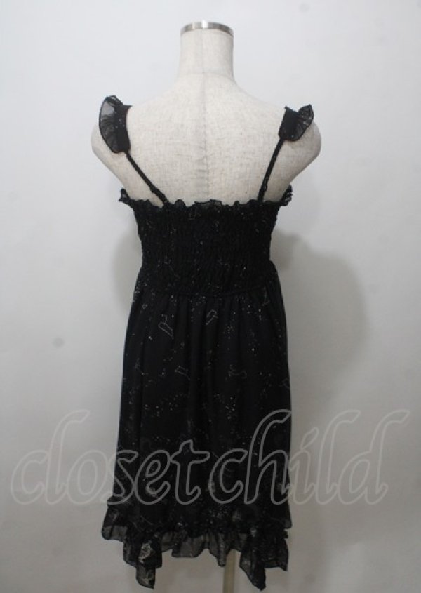 画像2: axes femme / 星座柄シフォン2WAYワンピース M 黒 Y-25-07-12-059-AX-OP-SZ-ZY (2)