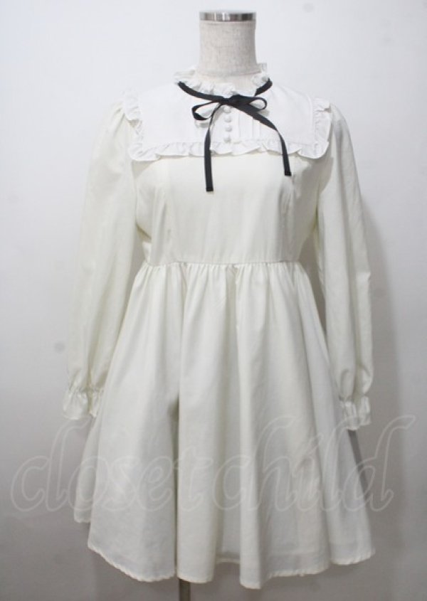 画像1: Ank Rouge / スクエアヨークワンピース  クリーム Y-25-07-12-062-CA-OP-SZ-ZT453 (1)