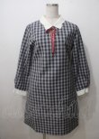 画像1: F i.n.t / クレリックチェックワンピース/ハローキティ F 紺 Y-25-07-12-063-CA-OP-SZ-ZI (1)