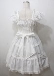 画像2: BABY,THE STARS SHINE BRIGHT / Innocent Ribbon Lace シャーリングジャンパースカート  白 Y-25-07-12-068-BA-OP-SZ-ZY (2)