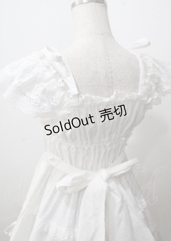 画像5: BABY,THE STARS SHINE BRIGHT / Innocent Ribbon Lace シャーリングジャンパースカート  白 Y-25-07-12-068-BA-OP-SZ-ZY (5)
