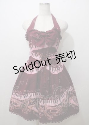 画像: ALICE and the PIRATES / 黒猫のダンスジャンパースカートII  ボルドー Y-25-07-12-077-PA-OP-SZ-ZY