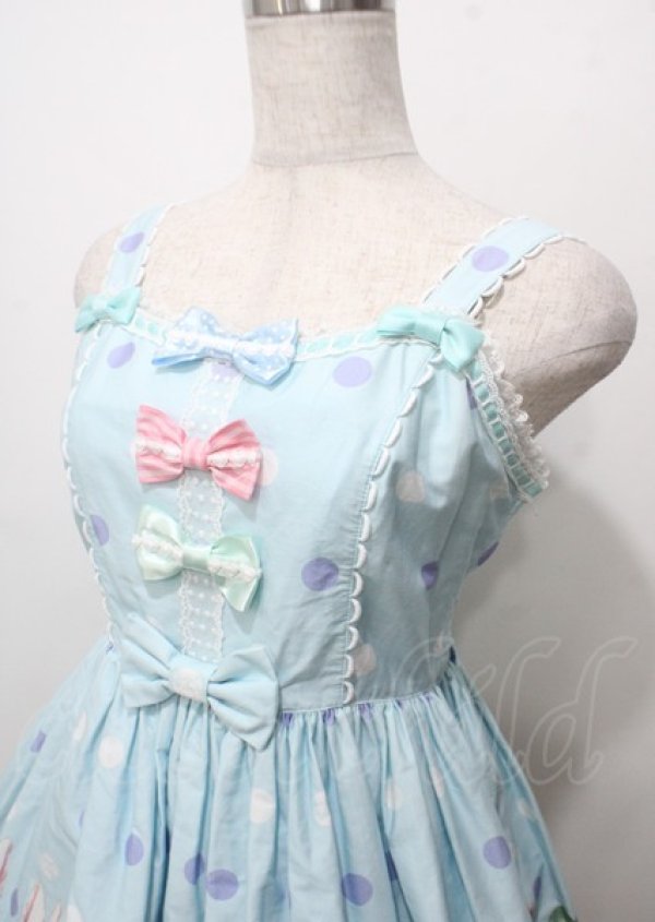 Angelic Pretty♡マシュマロバニースカート サックス Angelic Pretty / マシュマロバニーリボンジャンパースカート