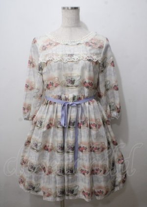 画像: Leur Getter / Floral Teacup袖付ワンピース  オフ Y-25-07-12-086-LU-OP-SZ-ZY