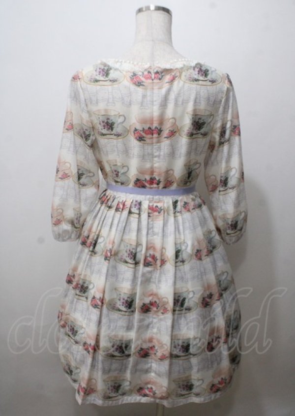 画像2: Leur Getter / Floral Teacup袖付ワンピース  オフ Y-25-07-12-086-LU-OP-SZ-ZT178 (2)