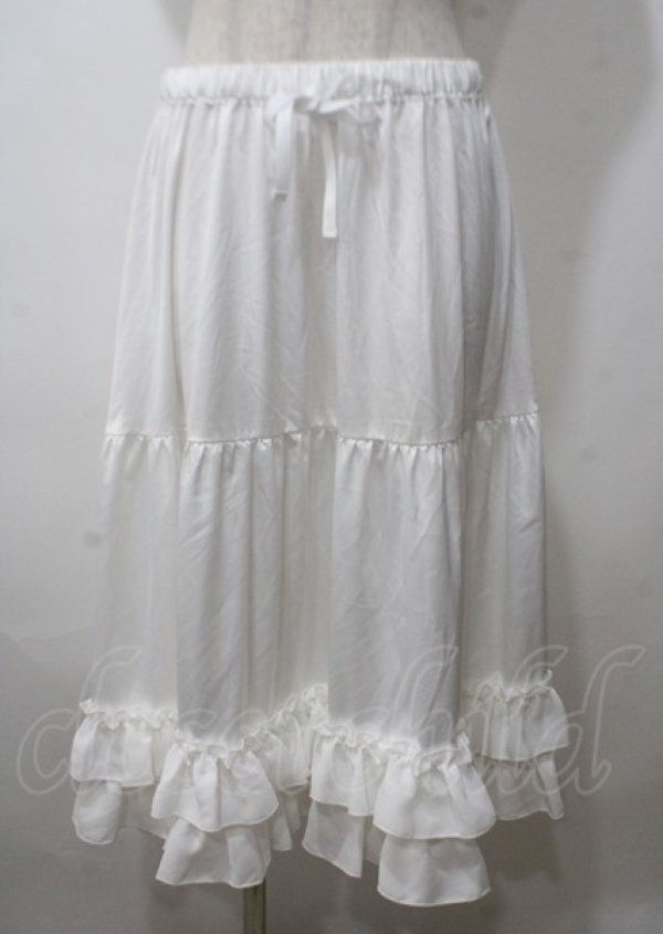 画像1: axes femme kawaii / ミディフリルペチスカート M 白 Y-25-07-12-089-AX-SK-SZ-ZY (1)