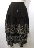 画像1: axes femme / 二段刺繍入ロングスカート M 茶 Y-25-07-12-103-AX-SK-SZ-ZY (1)