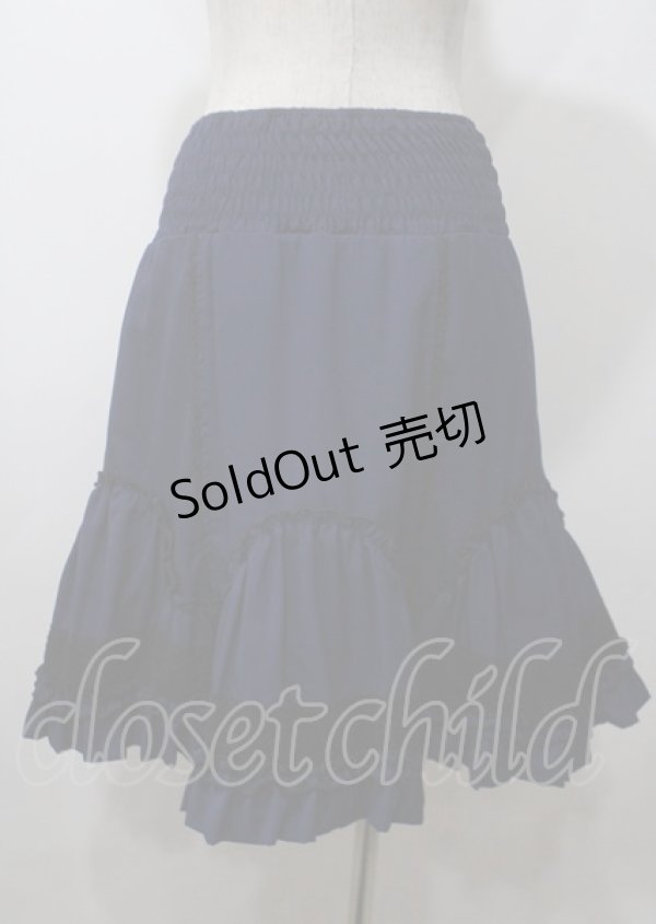 画像2: Ozz oneste / ボリュームリバーシブルスカート  紺×黒 Y-25-07-12-104-OO-SK-SZ-ZY (2)