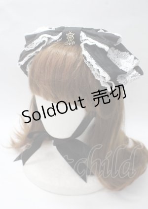 画像: ALICE and the PIRATES / Dolly Ribbonヘッドドレス  黒×白レース Y-25-07-12-014-PA-AC-SZ-ZY