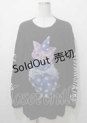画像: TRAVAS TOKYO / Clown cat L/S tee/クラウンキャットプリン F ブラック Y-25-07-12-024-PU-TO-SZ-ZY