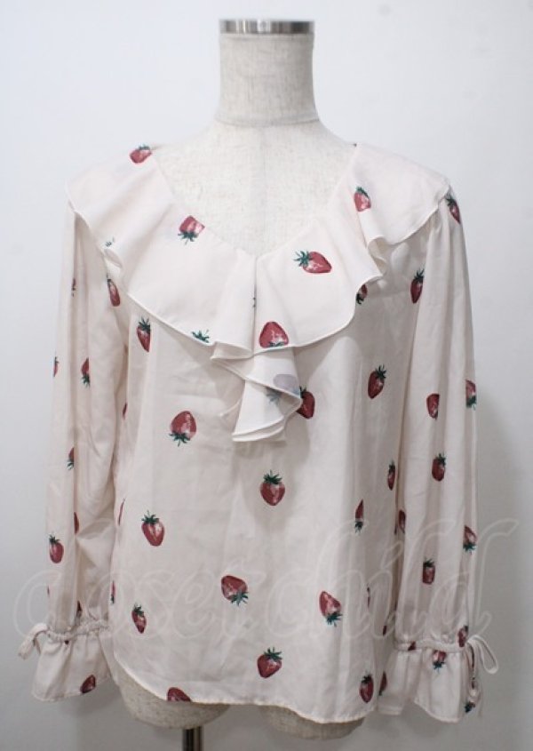 画像1: Ank Rouge / イチゴブラウス M オフ Y-25-07-12-028-CA-BL-SZ-ZT102 (1)