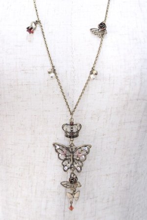 画像: axes femme / 3連蝶モチーフネックレス  アンティークゴールド Y-25-07-14-004-AX-AC-SZ-ZY