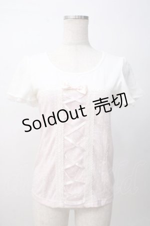 画像: TRALALA / ドット柄レースアップカットソー 0 ピンク Y-25-07-14-032-LO-TO-SZ-ZY