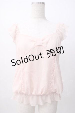 画像: Penderie / リボンデザインシフォントップス 0 ピンク Y-25-07-14-033-LO-TO-SZ-ZY