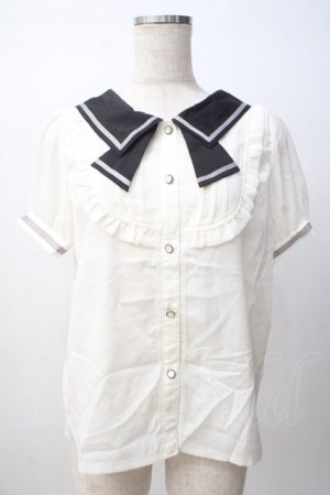画像: axes femme POETIQUE / セーラーデザインブラウス M 黒 Y-25-07-14-039-AX-BL-SZ-ZY