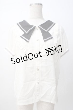 画像: axes femme POETIQUE / セーラーデザインブラウス M 黒 Y-25-07-14-039-AX-BL-SZ-ZY