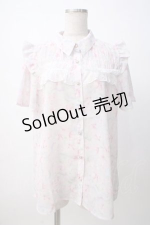 画像: axes femme / 花柄フリルシアーブラウス F ピンク Y-25-07-14-044-AX-BL-SZ-ZI