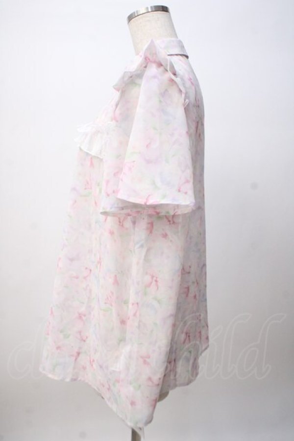 画像2: axes femme / 花柄フリルシアーブラウス F ピンク Y-25-07-14-044-AX-BL-SZ-ZI (2)
