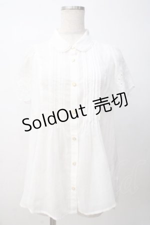 画像: axes femme POETIQUE / スカラップ刺繍ブラウス M 白 Y-25-07-14-046-AX-BL-SZ-ZY