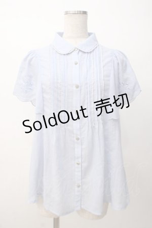 画像: axes femme POETIQUE / スカラップ刺繍ブラウス M ブルー Y-25-07-14-053-AX-BL-SZ-ZI