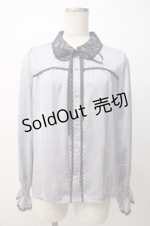 画像: axes femme POETIQUE / 配色レースデザインブラウス M グレイ Y-25-07-14-054-AX-BL-SZ-ZY