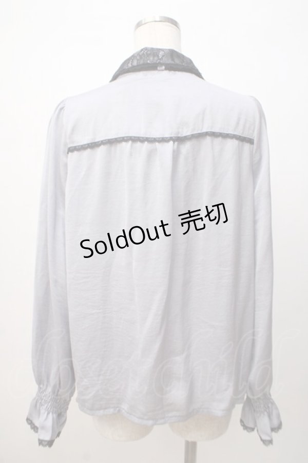 画像3: axes femme POETIQUE / 配色レースデザインブラウス M グレイ Y-25-07-14-054-AX-BL-SZ-ZY (3)