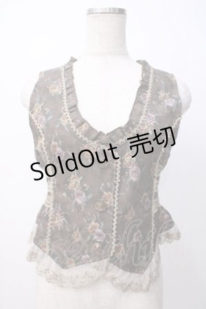 画像: axes femme / ゴブラン柄ベスト M 茶 Y-25-07-14-061-AX-TO-SZ-ZY
