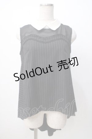 画像: axes femme POETIQUE / ノースリーブストライプシャツ M 黒 Y-25-07-14-065-AX-BL-SZ-ZI