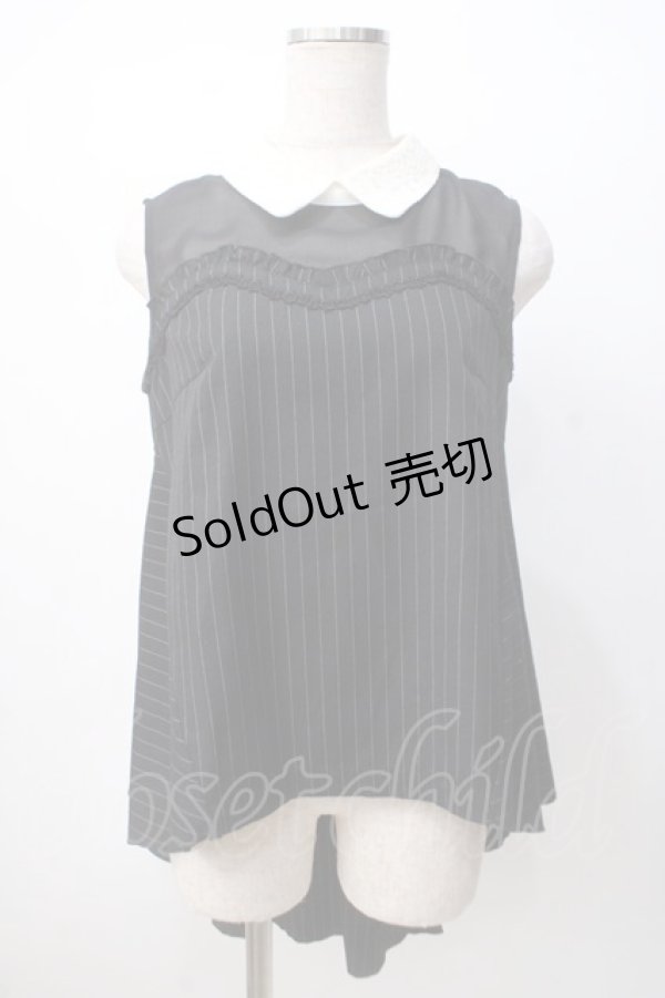 画像1: axes femme POETIQUE / ノースリーブストライプシャツ M 黒 Y-25-07-14-065-AX-BL-SZ-ZI (1)