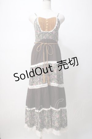 画像: TRALALA / 花柄切替ロングワンピース 0 ブラウン Y-25-07-14-078-LO-OP-SZ-ZI