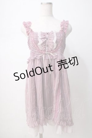 画像: axes femme / ストライプキャミワンピース M ピンク Y-25-07-14-081-AX-OP-SZ-ZY