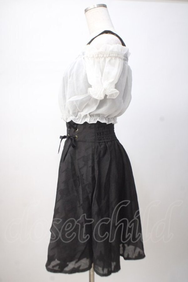 画像2: TRALALA / 千鳥柄オフショルワンピース 0 黒 Y-25-07-14-087-LO-OP-SZ-ZI (2)