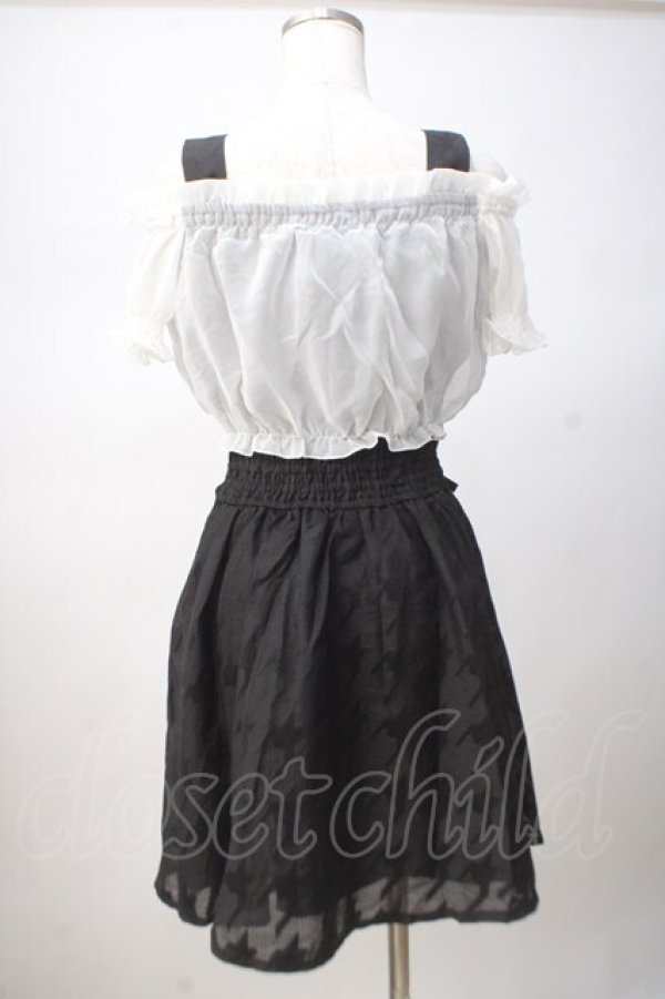 画像3: TRALALA / 千鳥柄オフショルワンピース 0 黒 Y-25-07-14-087-LO-OP-SZ-ZI (3)