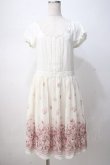 画像1: L'EST ROSE / バラ柄シフォンドッキングワンピース 2 アイボリー Y-25-07-14-090-LO-OP-SZ-ZT130 (1)