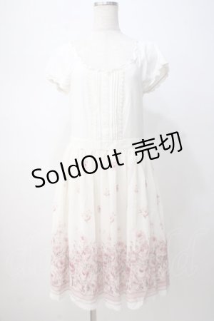 画像: L'EST ROSE / バラ柄シフォンドッキングワンピース 2 アイボリー Y-25-07-14-090-LO-OP-SZ-ZT130