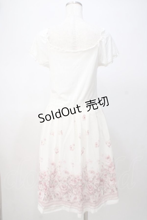 画像3: L'EST ROSE / バラ柄シフォンドッキングワンピース 2 アイボリー Y-25-07-14-090-LO-OP-SZ-ZT130 (3)