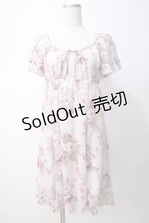 画像: L'EST ROSE / バラ柄シフォンワンピース 2 ラベンダー Y-25-07-14-093-LO-OP-SZ-ZY