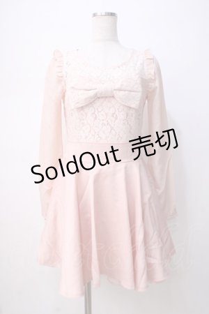 画像: Penderie / レース切替リボンワンピース 0 ピンク Y-25-07-14-095-LO-OP-SZ-ZY