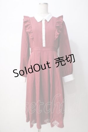 画像: axes femme / スカラップ刺繍バイカラーワンピース F 赤 Y-25-07-14-105-AX-OP-SZ-ZI