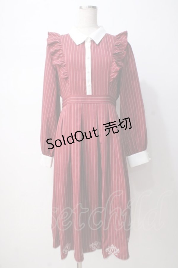 画像1: axes femme / スカラップ刺繍バイカラーワンピース F 赤 Y-25-07-14-105-AX-OP-SZ-ZI (1)