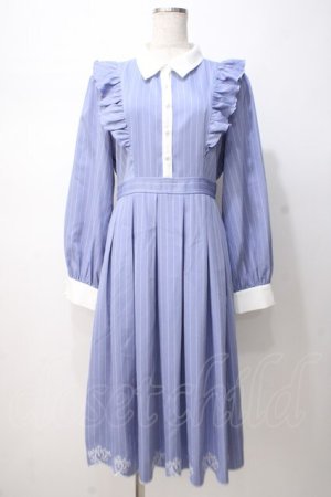画像: axes femme / スカラップ刺繍バイカラーワンピース F ブルー Y-25-07-14-106-AX-OP-SZ-ZY