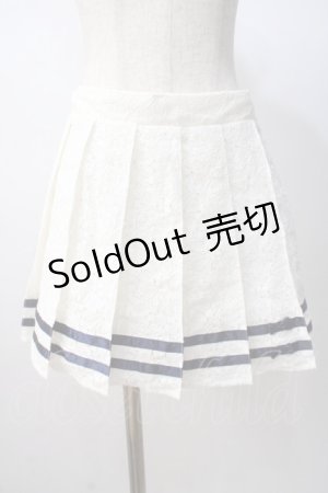 画像: Penderie / レースライン入りスカート 0 ホワイト Y-25-07-14-117-LO-SK-SZ-ZY
