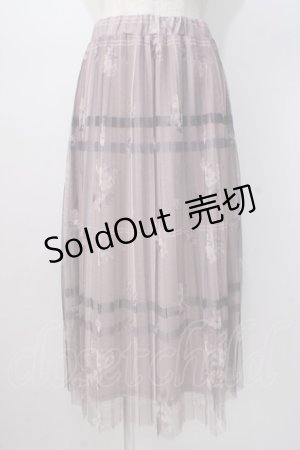 画像: axes femme / プリントプリーツチュールスカート F パープル Y-25-07-14-128-AX-SK-SZ-ZY