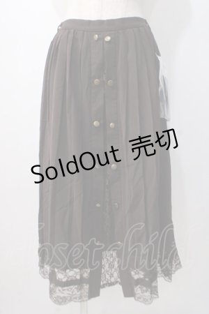 画像: axes femme / フロント釦プリーツスカート M Dブラウン Y-25-07-14-132-AX-SK-SZ-ZY