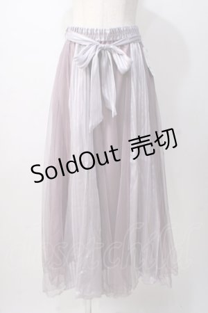 画像: axes femme / ストライプサテンチュールスカート M ラベンダー Y-25-07-14-133-AX-SK-SZ-ZI