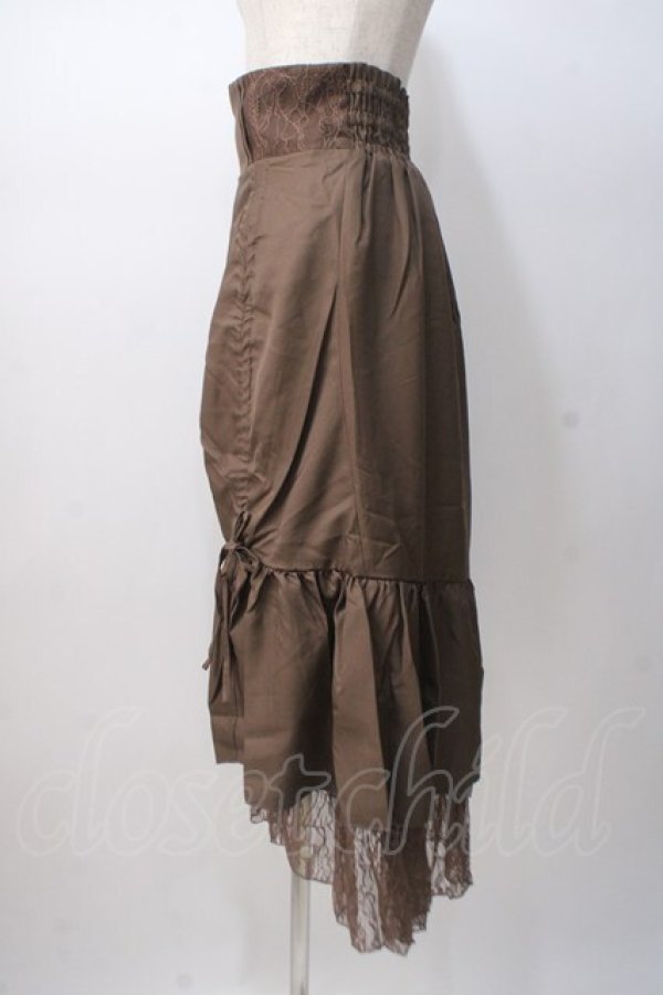 画像2: axes femme / 刺繍入りドロストスカート M モカ Y-25-07-14-134-AX-SK-SZ-ZY (2)